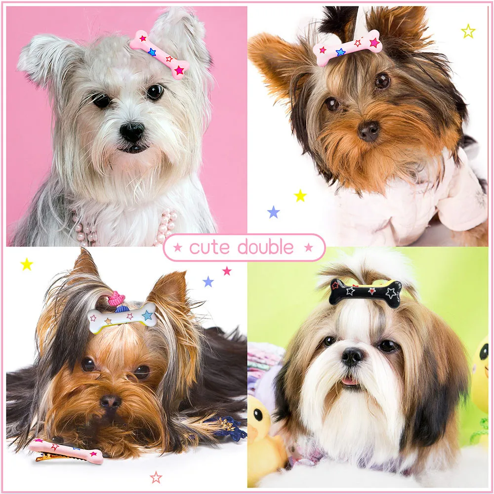 Nuevas pinzas para el pelo para perros con estampado de estrellas, horquilla para perros, decoración bonita, lazos para el pelo para cachorros, suministros para perros pequeños, sombreros para mascotas - imagen 5