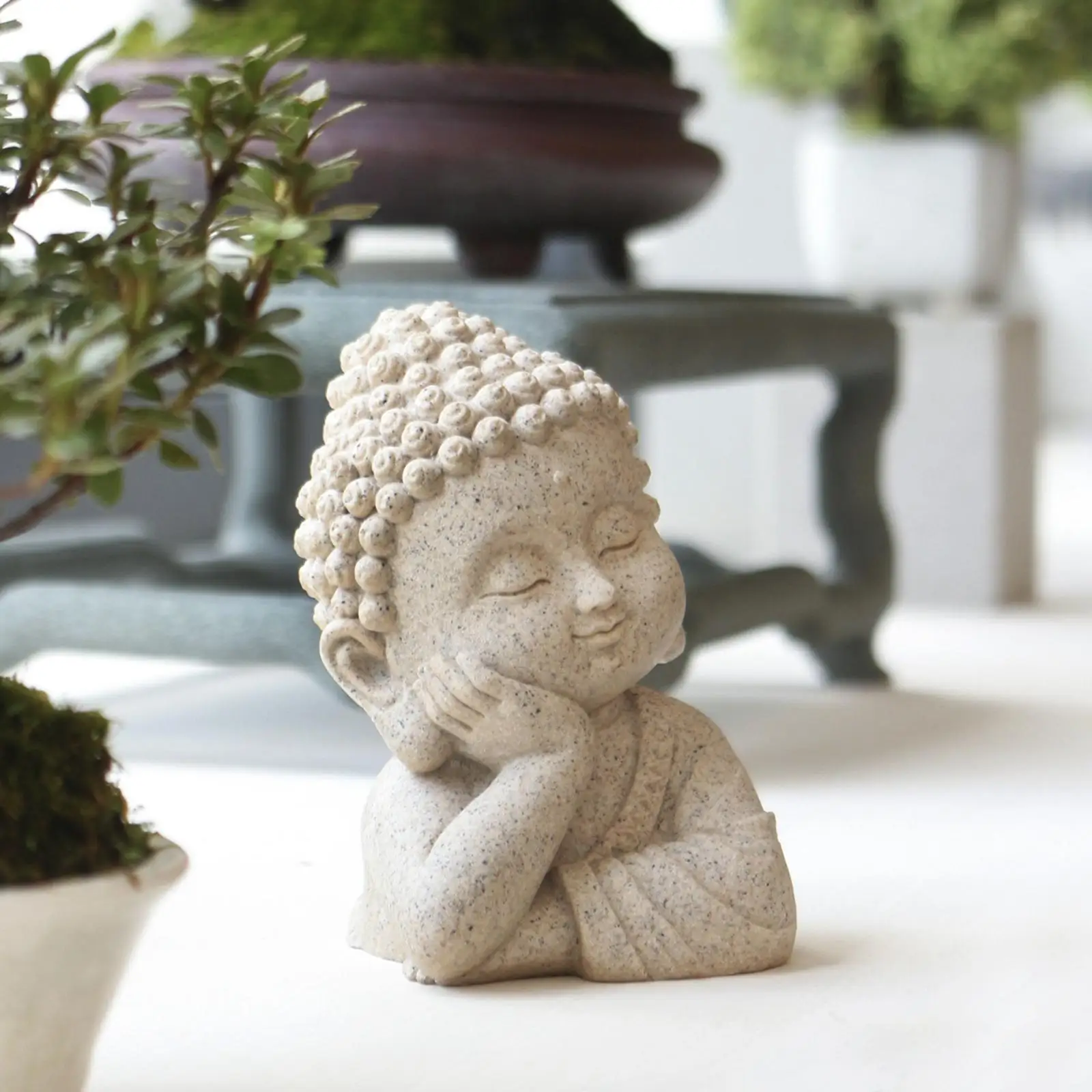 Figura Buda de resina artesanal para decoración de hogar - imagen 5