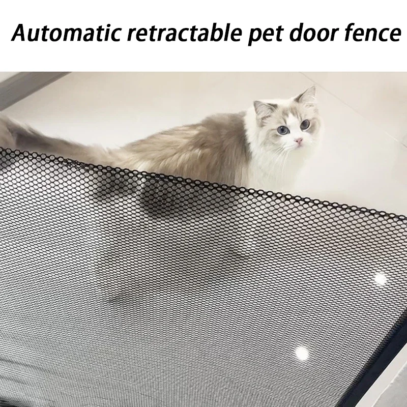 Valla retráctil automática para puerta de gato de 78CM, valla plegable para interiores para mascotas, red de seguridad, barrera para gatos, accesorios de barrera Universal para perros - imagen 3