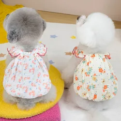 Vestido verano con mangas voladoras para perros y gatos pequeños