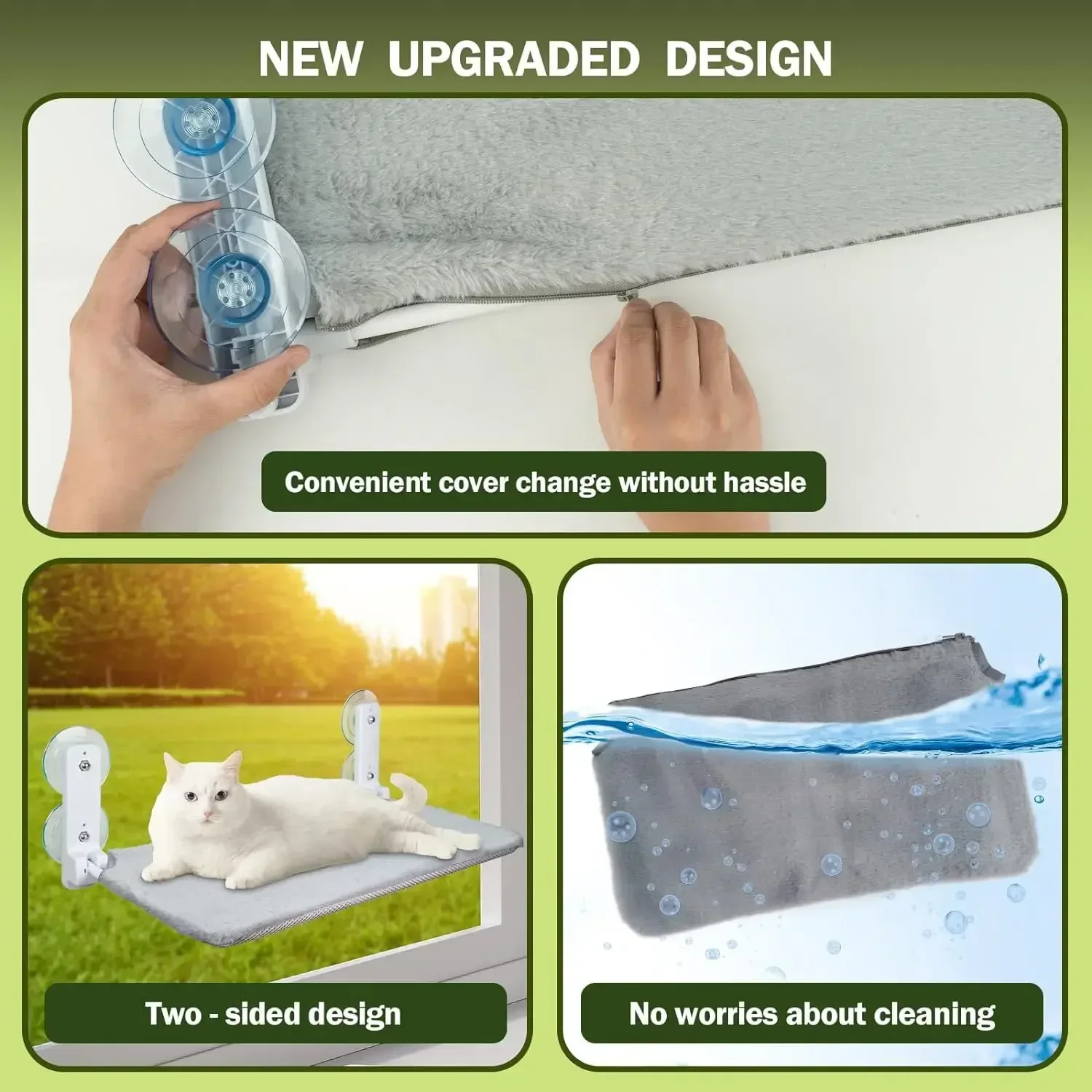 Hamaca para gatos, ventana, sol para gatos, cama colgante, balcón, ventosa de verano, suministros de cama para mascotas de vidrio - imagen 3