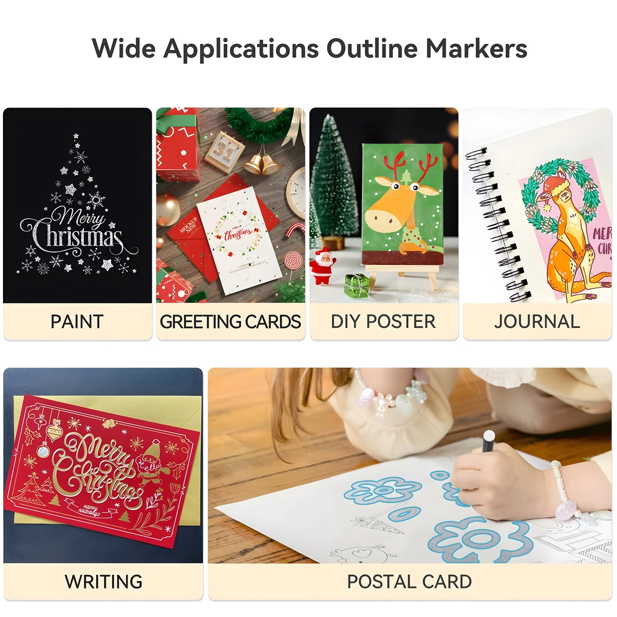 8/12/36/48 colores doble línea contorno arte rotulador DIY Graffiti contorno rotulador resaltador álbum de recortes diario cartel tarjeta - imagen 3