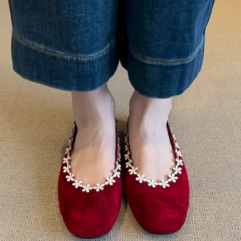 Primavera otoño flor mujer Slip On zapatos planos señoras Casual Slip On suela suave vestido mocasines zapatos - imagen 3