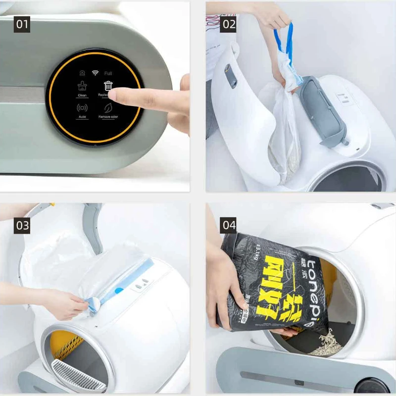 Caja arena automática para gatos autolimpiable app y gabinete cerrado - imagen 4