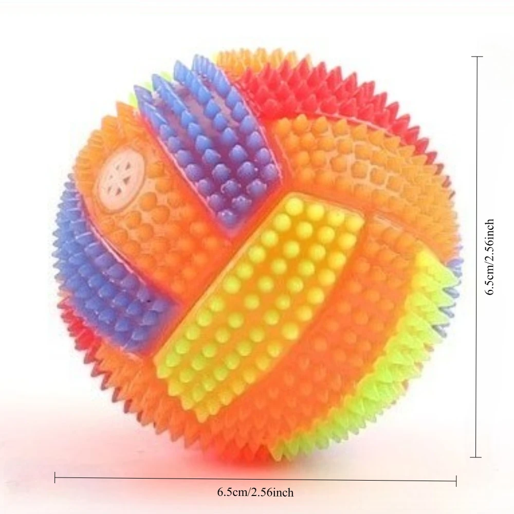 Pelota brillante para perros, juguete Led para cachorros, pelota para masticar hinchable para perros, juguete Molar, Bola de luz de Color para mascotas, juguetes interactivos para gatos, perros pequeños, 2 uds. - imagen 2