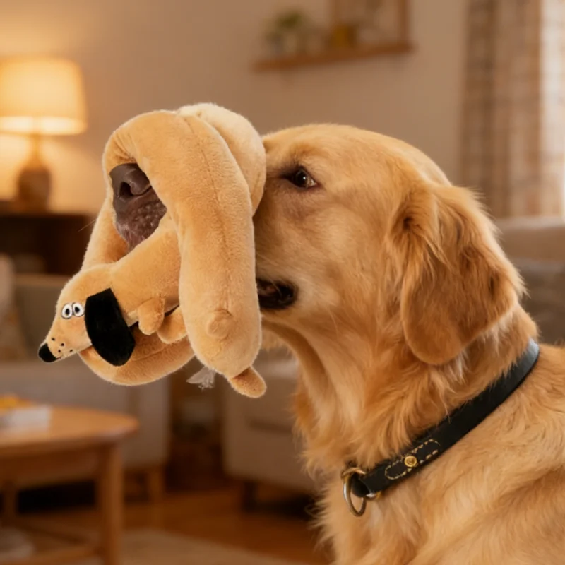 Juguete peluche salchicha con sonido para perros – Resistente para masticar - imagen 2