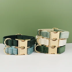 Collar y correa acolchados dorado – Set para perros grandes