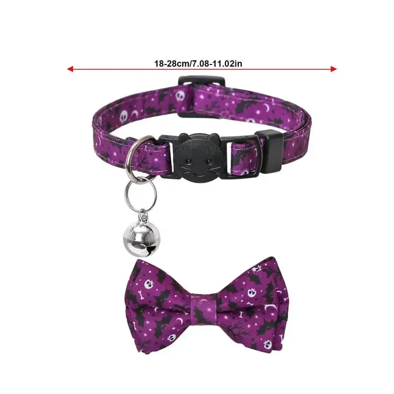 Collar de perro con pajarita para Halloween, pajarita extraíble con campana de llamada, perros y gatos, disfraces, accesorios para fotografía de viaje - imagen 2