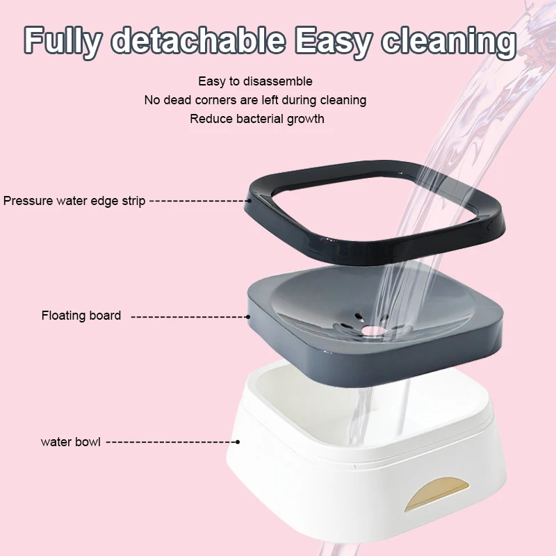 Cuencos de agua potable antisalpicaduras para mascotas, cuenco flotante que no moja la boca para gatos, dispensador de cuencos de bebedero para perros antidesbordamiento - imagen 5