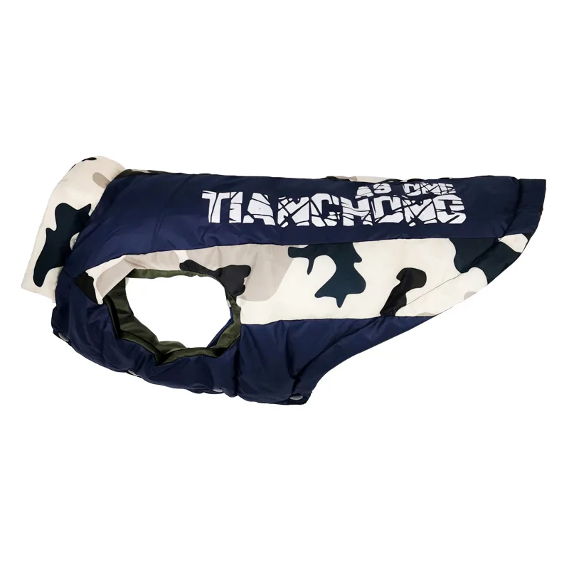 Chaqueta de invierno para perros grandes, abrigo para mascotas, ropa de camuflaje impermeable cálida a la moda, chaleco de Bulldog Francés Golden Retriever, trajes - imagen 2