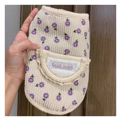 Chaleco floral morado, ropa para perros, adorable abrigo cálido para otoño/invierno para mascotas, chaqueta de lana de cordero maltesa, regalos para mascotas