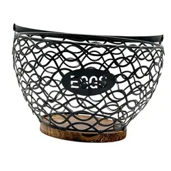Cesta de mimbre para huevos y frutas – Organizador rústico de cocina y granja