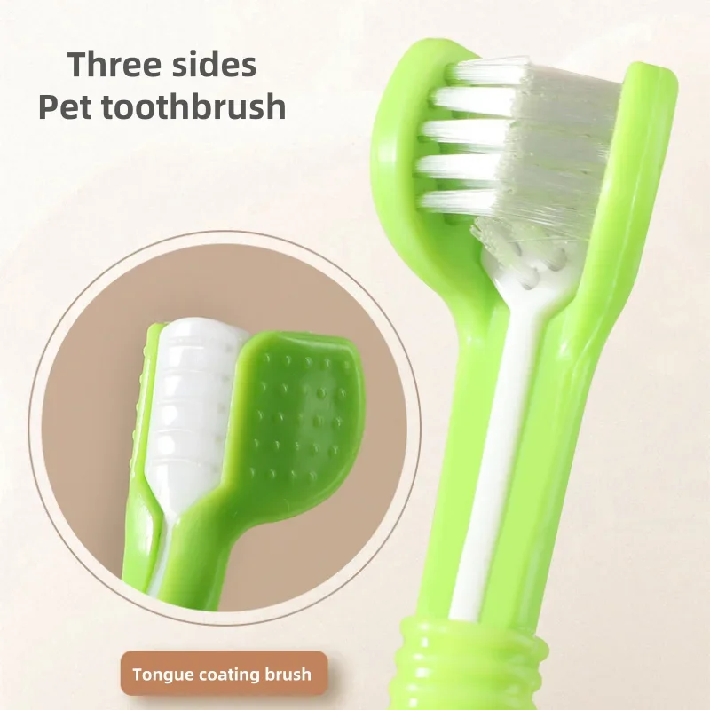 Cepillo de dientes para perros pequeños cerdas suaves tricéfalo - imagen 4