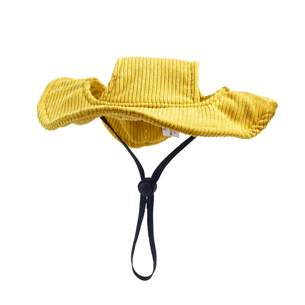 Sombrero de pescador ajustable para mascotas, sombreros de Sol para gatos, cachorros, perros pequeños, medianos y grandes, accesorios casuales para mascotas al aire libre, moda - imagen 5