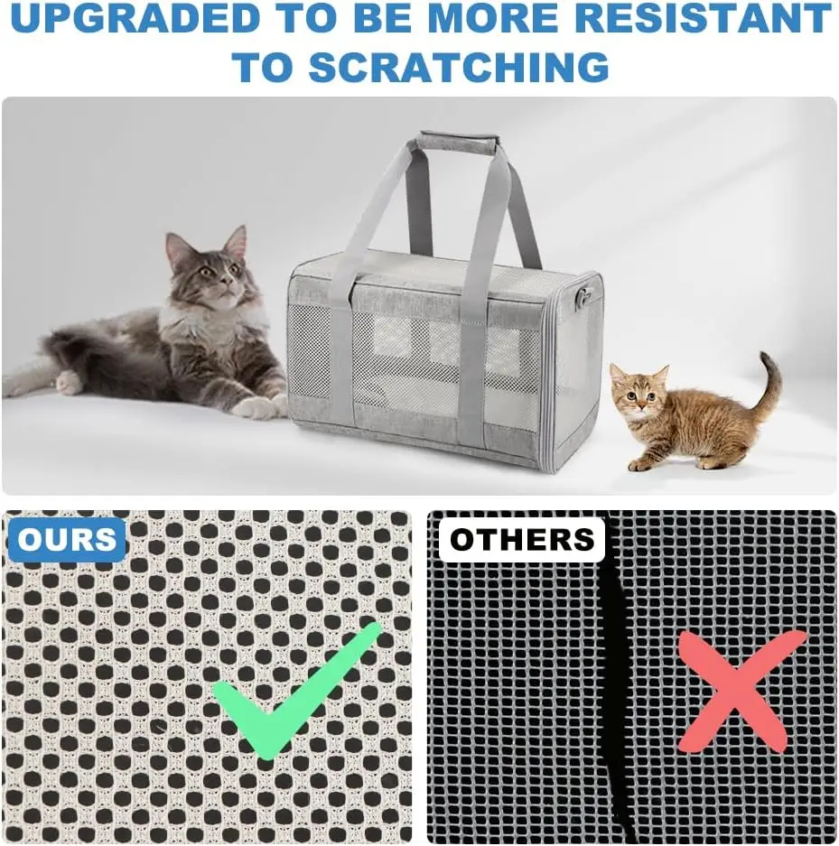 Bolsa de transporte portátil para perros y gatos, mochila lateral suave, portabebés para mascotas, bolsas de viaje para perros, transporte aprobado por aerolínea, bolso para mascotas salientes - imagen 4