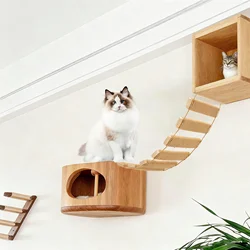 Estantes de escalada con rascador para gatos – Montados en pared