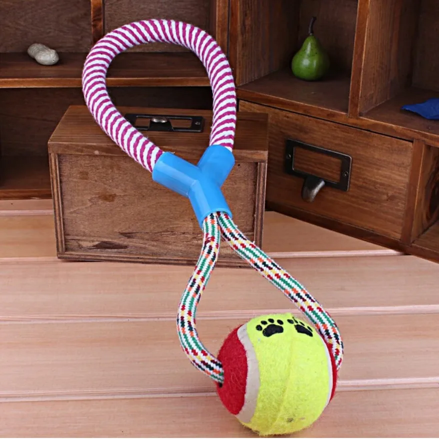 1 Uds. Productos de entrenamiento para perros y gatos, pelota de tenis con cuerda para jugar, juguetes para perros, ejercicio, arado, cuerda para perros, juguetes para masticar, juguetes para dientes - imagen 4