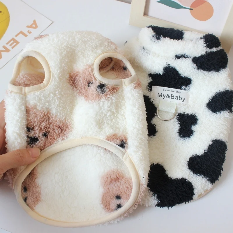 Ropa cálida de otoño para perros, chaleco con estampado de animales para perros, sudaderas con capucha, jerséis de lana de lujo para cachorros, suéter suave y bonito para gatos, disfraz de chaleco para mascotas - imagen 5