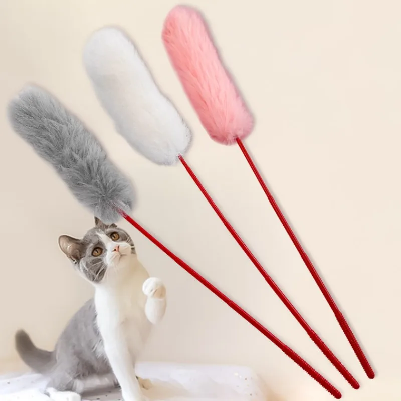 Juguete gato pluma juguetes interactivos peluche lana gatos palos morder resistente mascotas - Detalle del sistema de interactivos