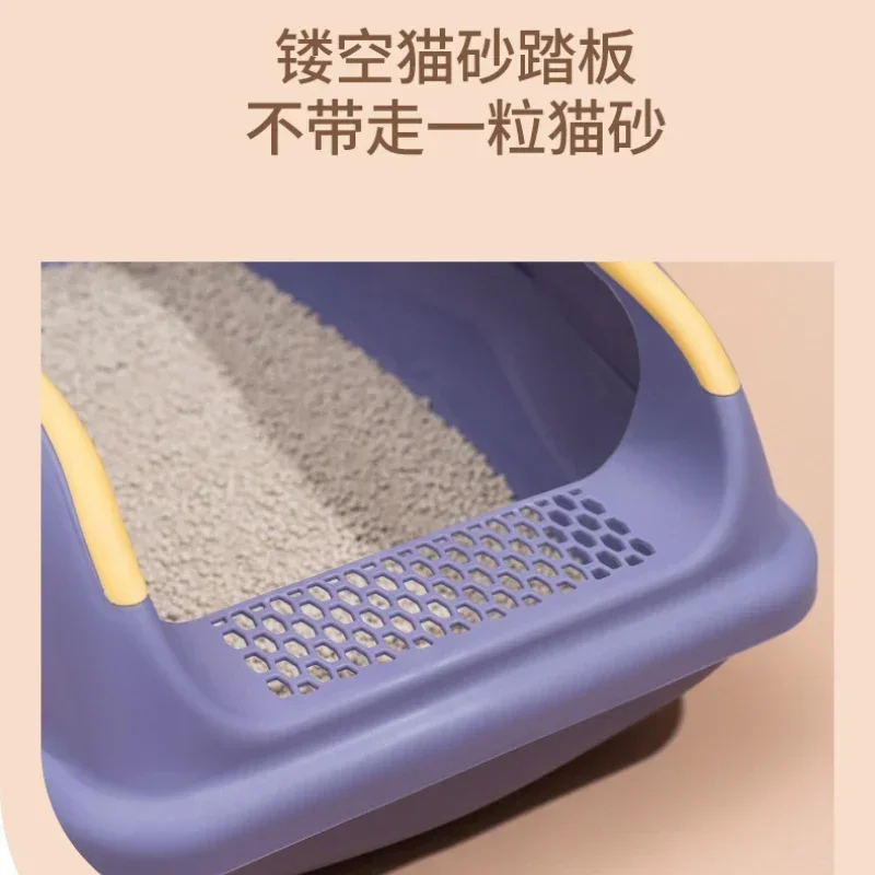 Caja de arena para gatos, inodoro antisalpicaduras para mascotas, nido abierto semicerrado con pala para arena para gatos, suministros para mascotas - imagen 4