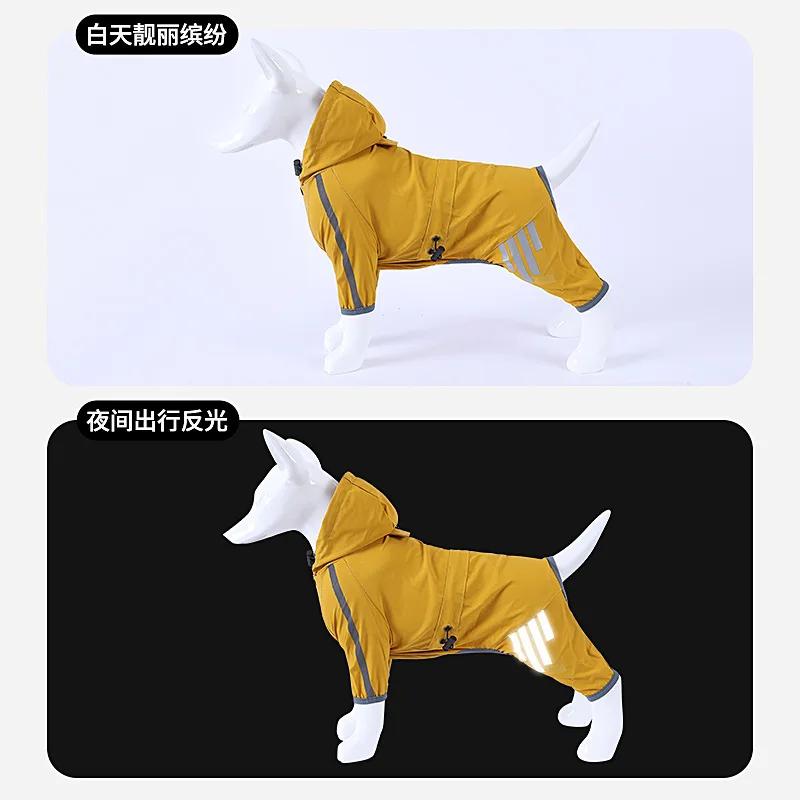 Nueva chubasquero de tracción para perros de cuatro patas, impermeable, para perros grandes, medianos y pequeños, ropa para salir de días lluviosos, productos para mascotas - imagen 5