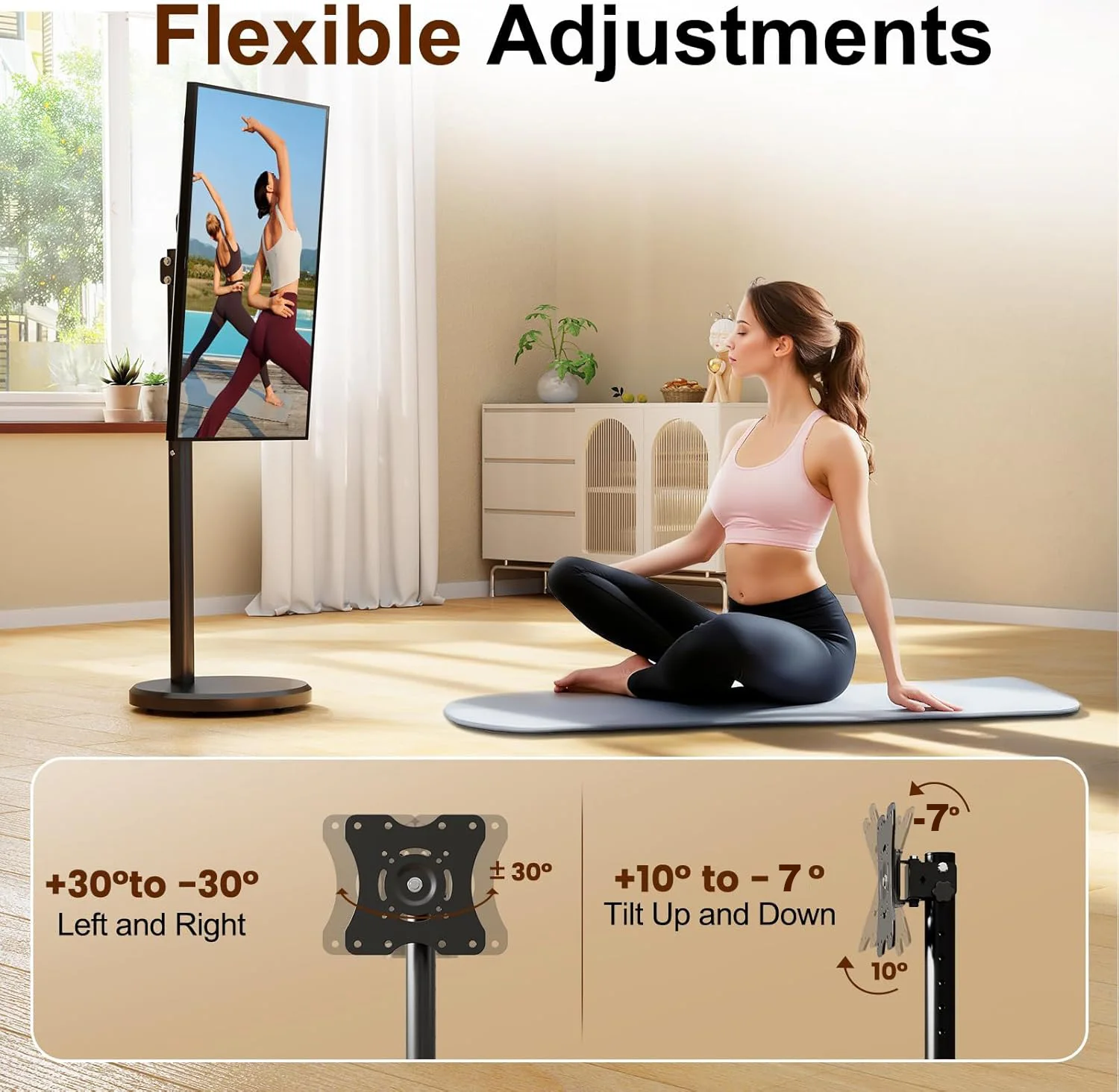 Soporte TV con ruedas portátil para televisores universales estables - imagen 4