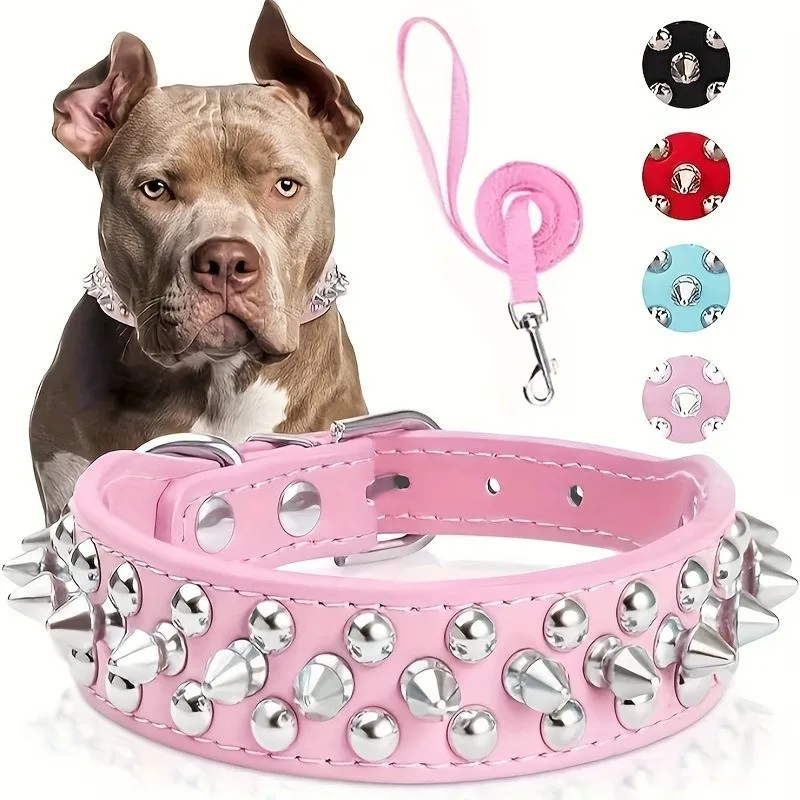 Collar para perro y gato, Collar con tachuelas y pinchos para perros pequeños y medianos, Collar antimordida ajustable para Bulldog, accesorio para mascotas