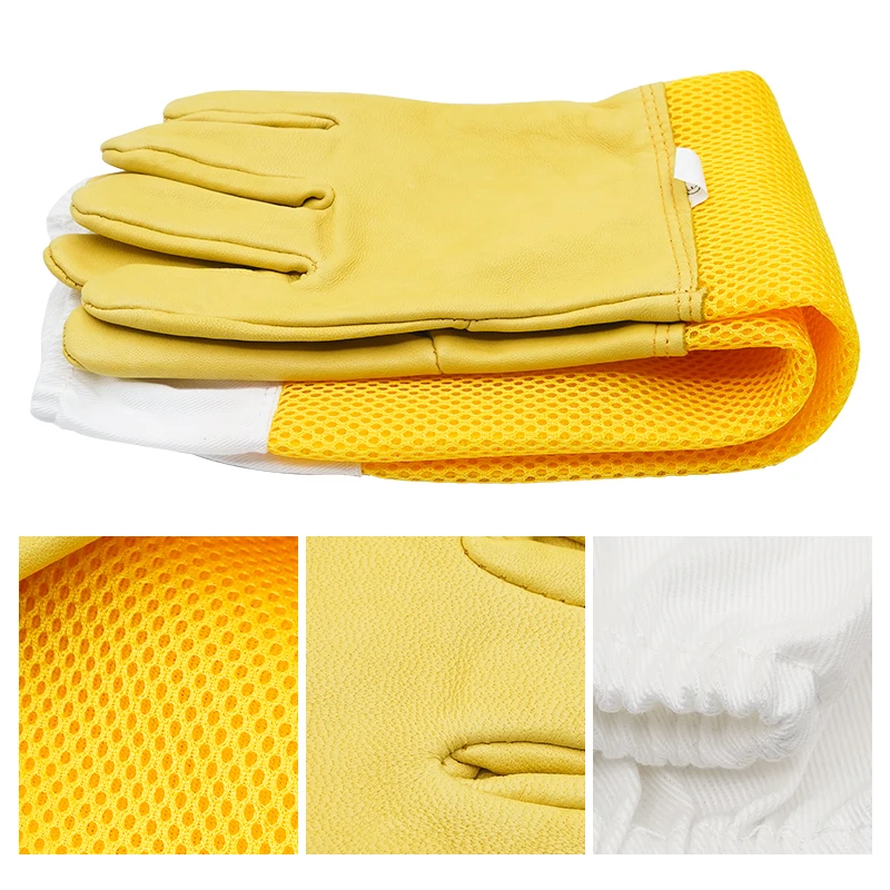 Guantes de apicultor, mangas protectoras, ventilados, profesionales, antiabejas para apicultura, herramientas para evitar colmena - imagen 4
