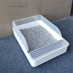 Caja de arena semicerrada para gatos con pala y desodorante