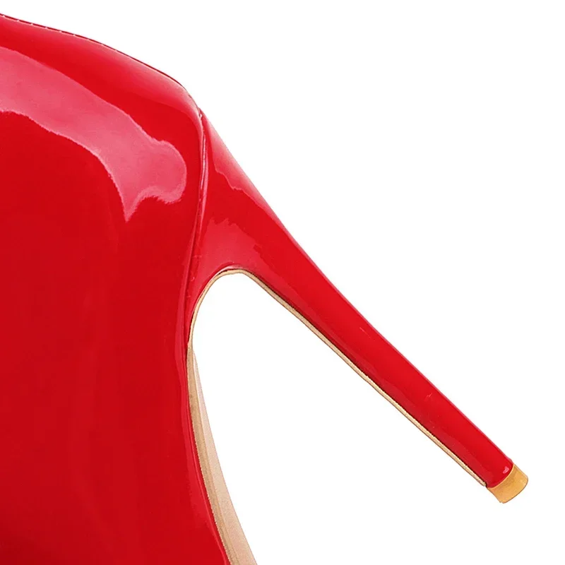 Botas altas hasta el muslo con cordones cruzados para mujer, botines por encima de la rodilla con punta estrecha y tacones altos, zapatos de charol para mujer 33-46 - imagen 4