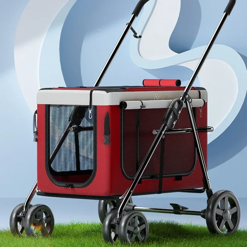 Pet Cart Dog Cat Trolley Outdoor Car Foldable Car Bag Separate Pet Carrier Cat Stroller Dog Stroller - imagen 2