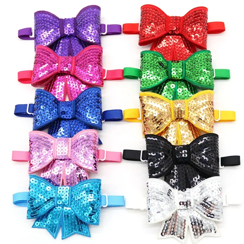Pajarita de lentejuelas brillante para perros y gatos pequeños - boda - imagen 2