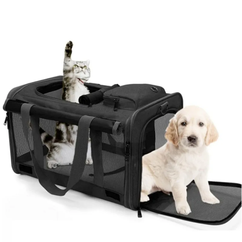 Bolsa portátil Universal de gran capacidad para mascotas, estuche de vuelo, bolsa cruzada de hombro, suministros para mascotas, bolsa para gatos, todas las estaciones - imagen 4