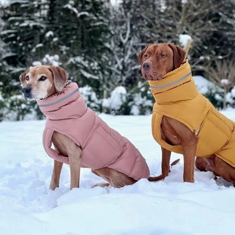High Collar Dog Down Jacket Winter Waterproof Pet Clothes for Small Medium Dogs Greyhound Weimaraner Jacket Coat - imagen 5