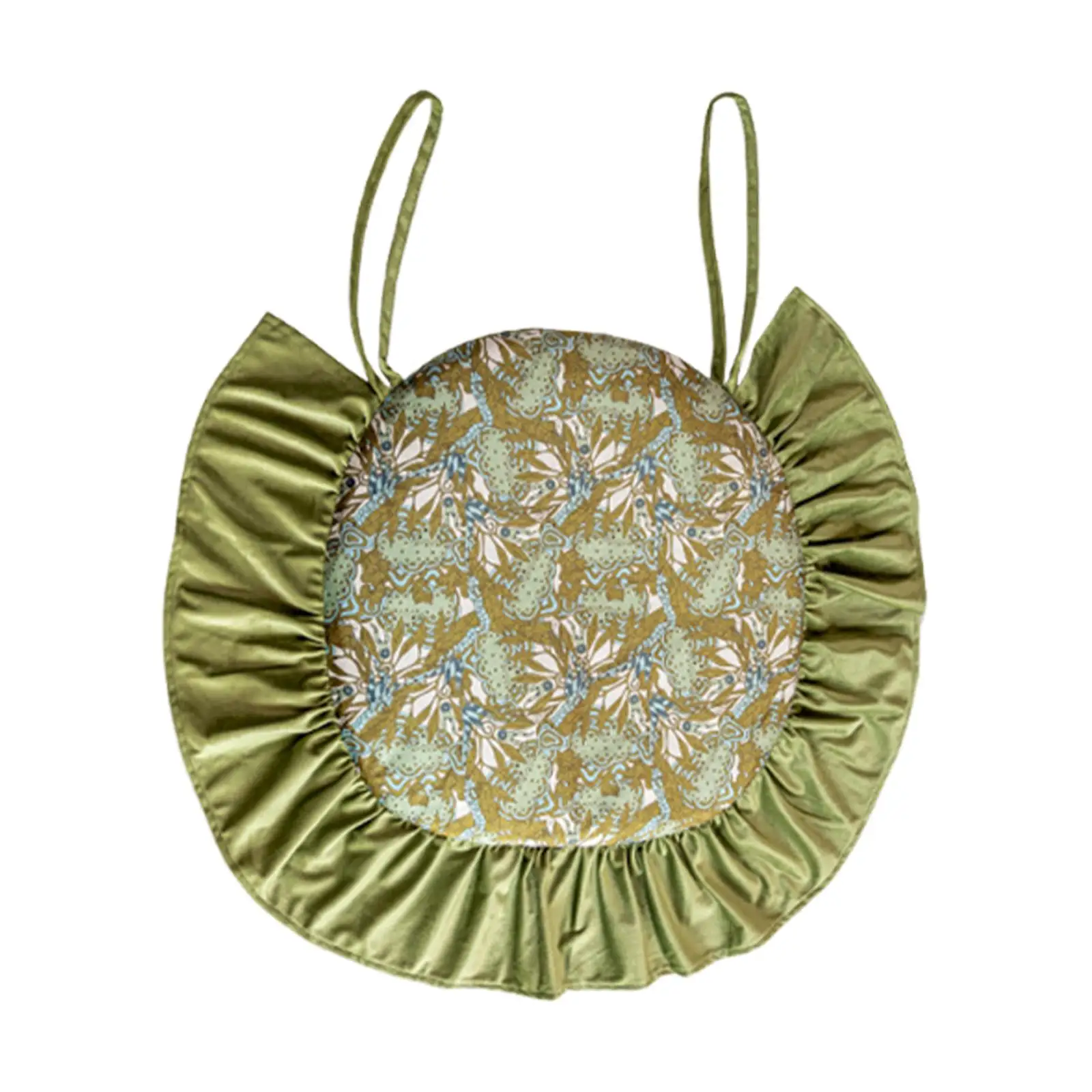 Cojín para silla de comedor 45x45 con volantes y correas - imagen 2