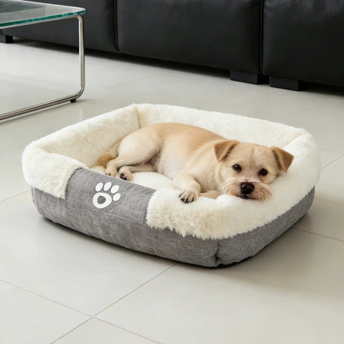 Cama de piel de conejo para perros y gatos – Acogedora y aislante - imagen 2