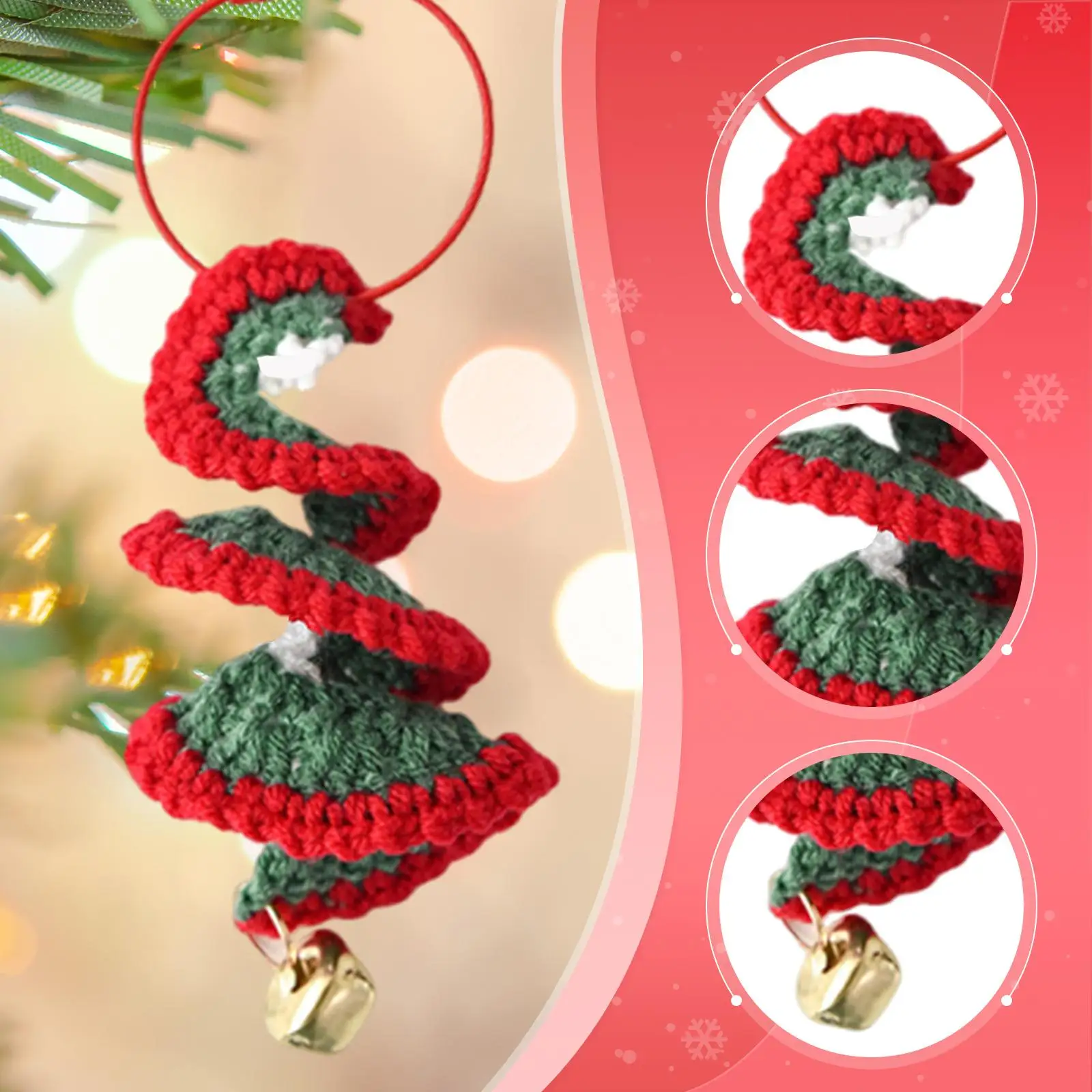 Christmas Tree Hanging Ornament Gift DIY Lightweight Knitted Reusable Christmas