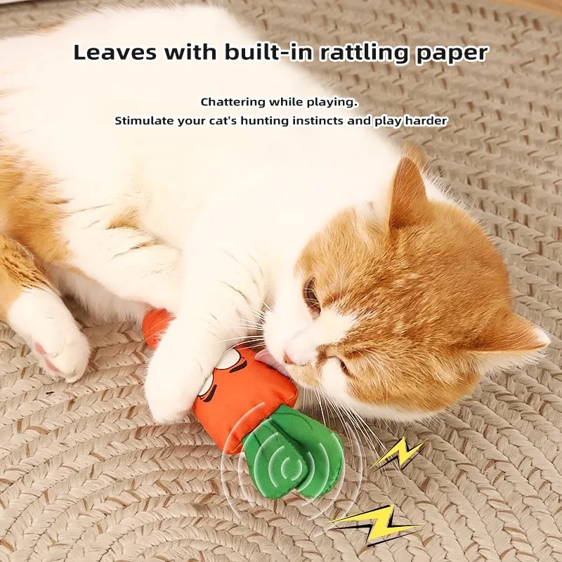 Juguetes de simulación interactivos para gatos, gatitos de dentición de felpa, tablero rascador para gatos con hierba gatera incluida, juego interactivo para gatito - imagen 4