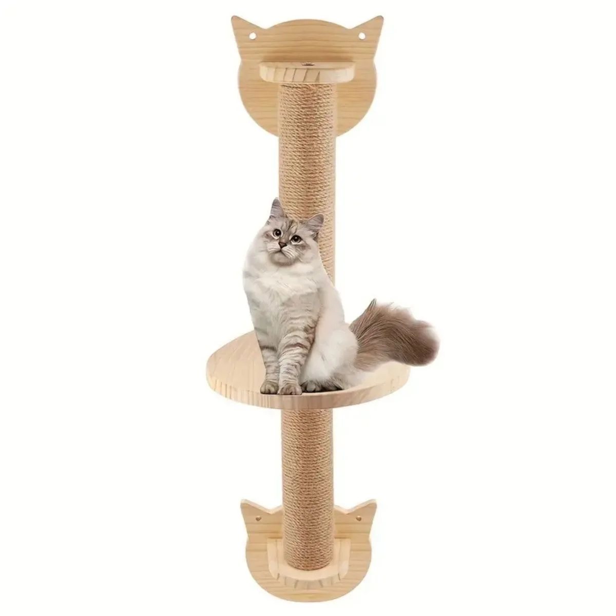 Rascador de cuerda de Sisal de madera para gatitos, columnas más gruesas para gatos grandes, poste rascador para gatos montado en la pared, muebles para mascotas - imagen 5