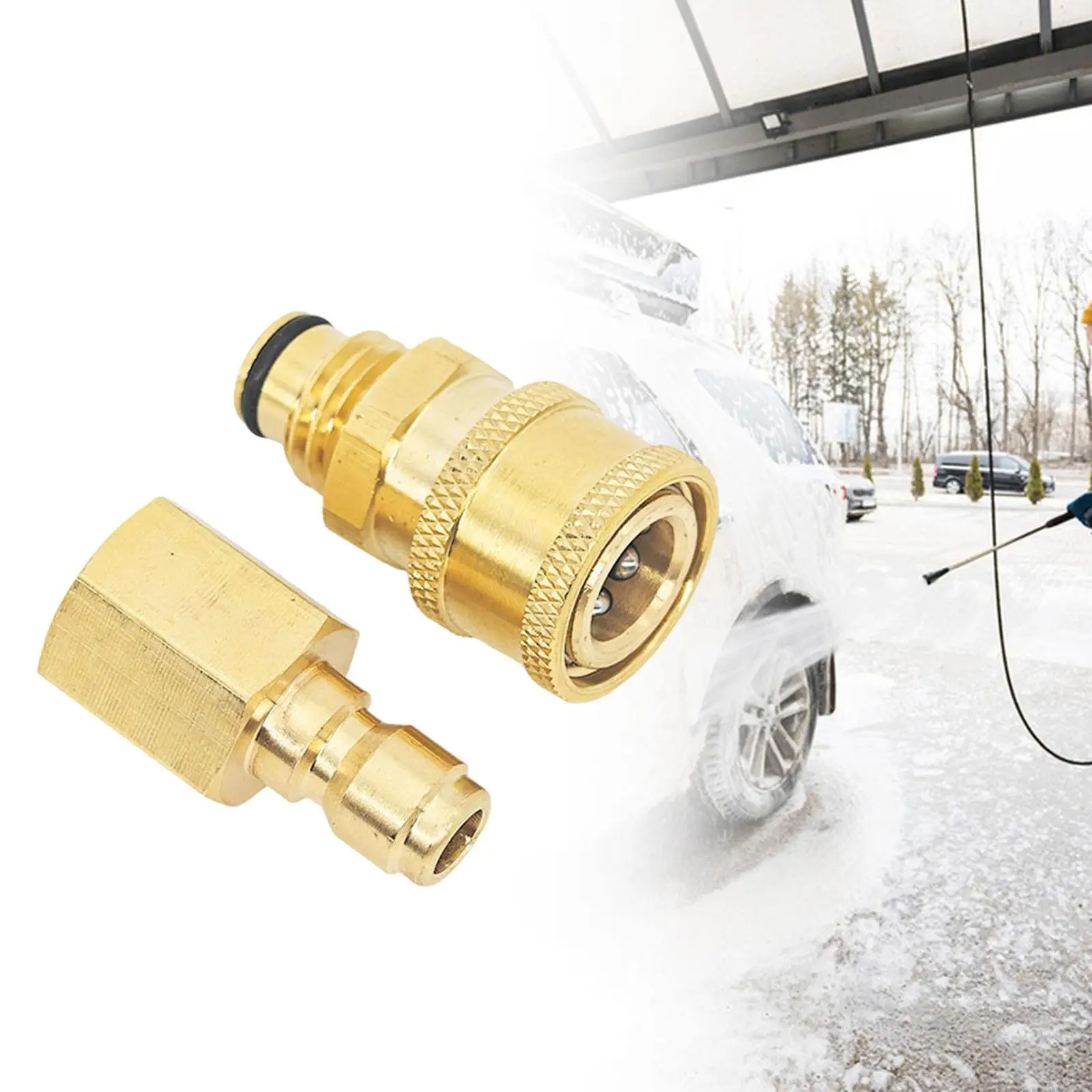Pressure Washer Adapter Wear Resistant Copper Coupler Quick Connect Fitting Replace Easy Installation Pressure Washer Coupling
