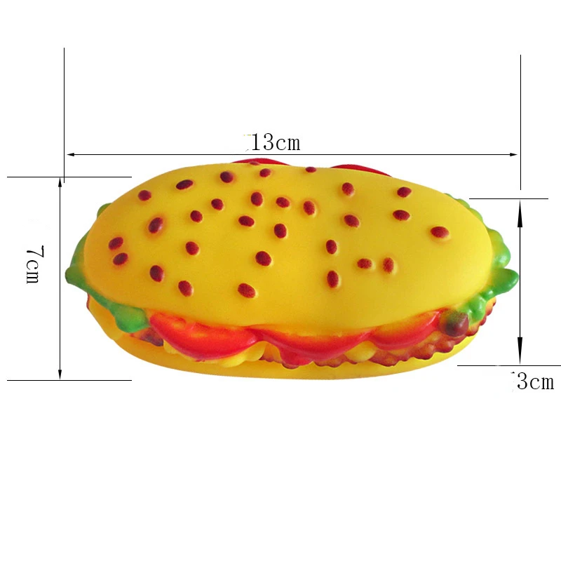 Juguete masticable para mascotas, juguete para cachorros, Hamburguesa con sonido - imagen 2