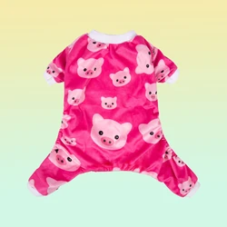 Pijama rosa suave para perros pequeños y gatos