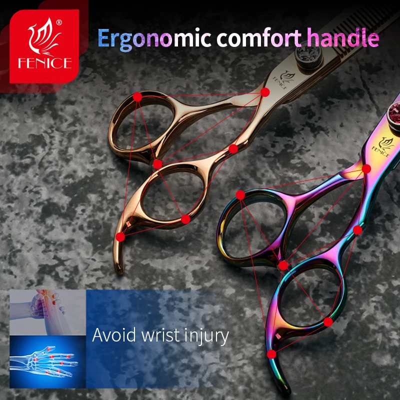 Fenice-Tijeras profesionales para perros, 7 pulgadas, tijeras de aseo para perros, tijeras de adelgazamiento, tasa de adelgazamiento de about20-25 % - imagen 5