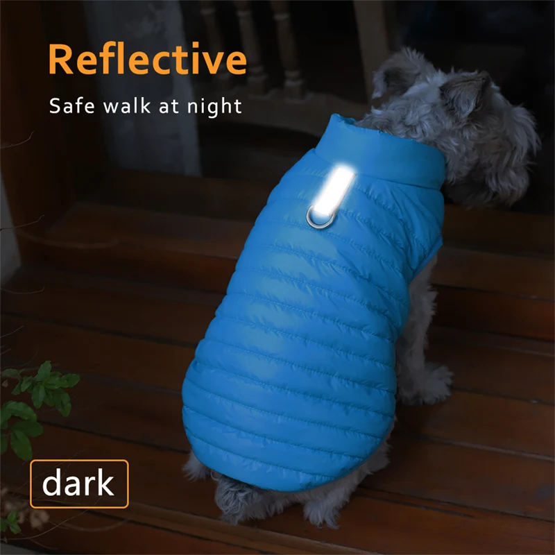 Abrigo de invierno para perros pequeños, chaqueta impermeable para mascotas, ropa reflectante para cachorros y gatos, chaleco para Bulldog Francés, Chihuahua, Pug - imagen 3