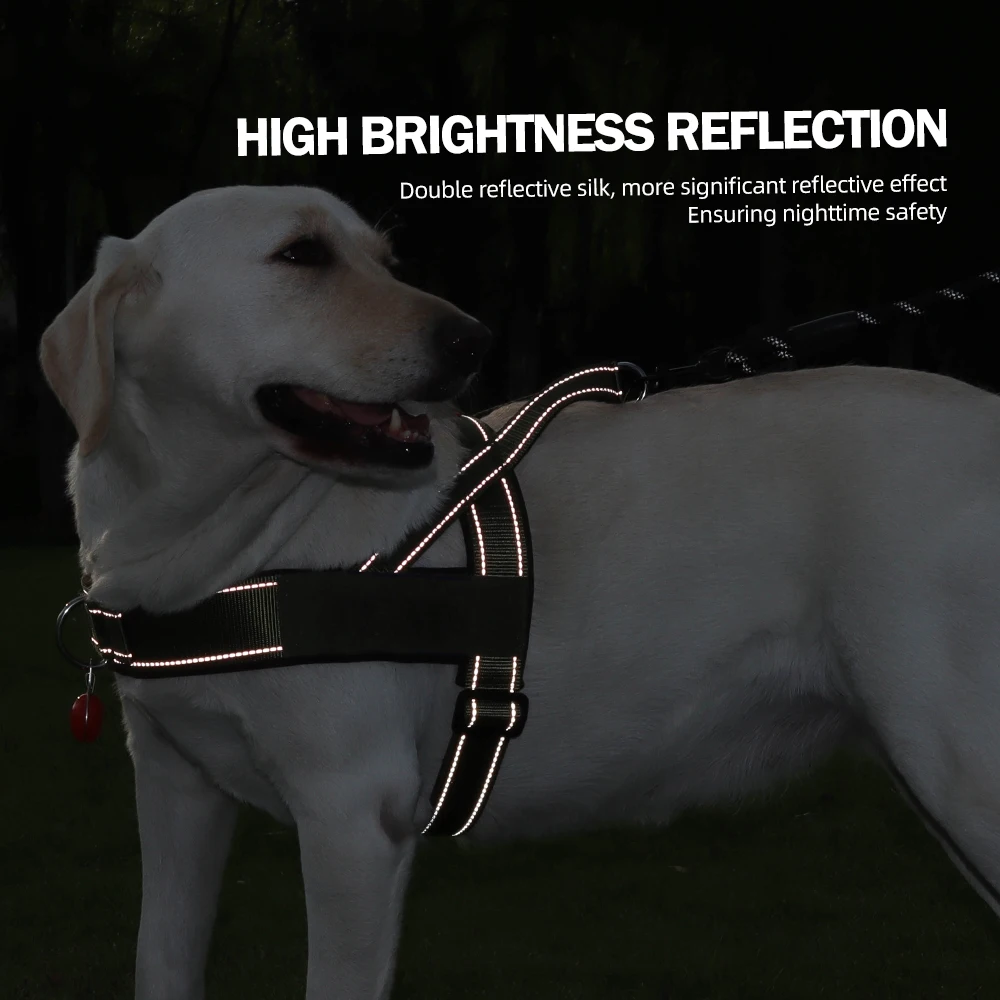 Arnés para perros resistente sin tirones, chaleco ligero reflectante para silla de montar, Collar para mascotas con correas acolchadas, diseño antiescape - imagen 5
