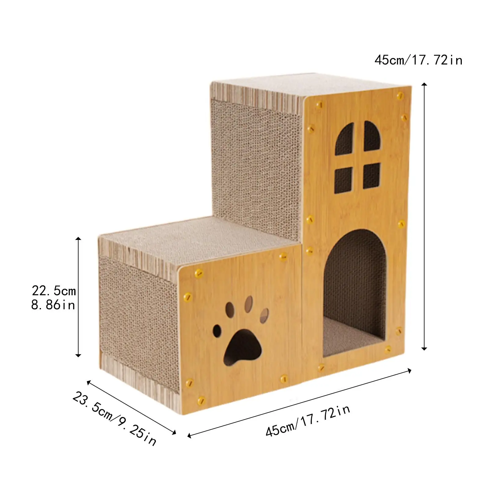 Cardboard Cat House Double Layer Cat Scratcher Cave Comfortable Versatile Furniture Protector for Kittens Living Room Terrace
