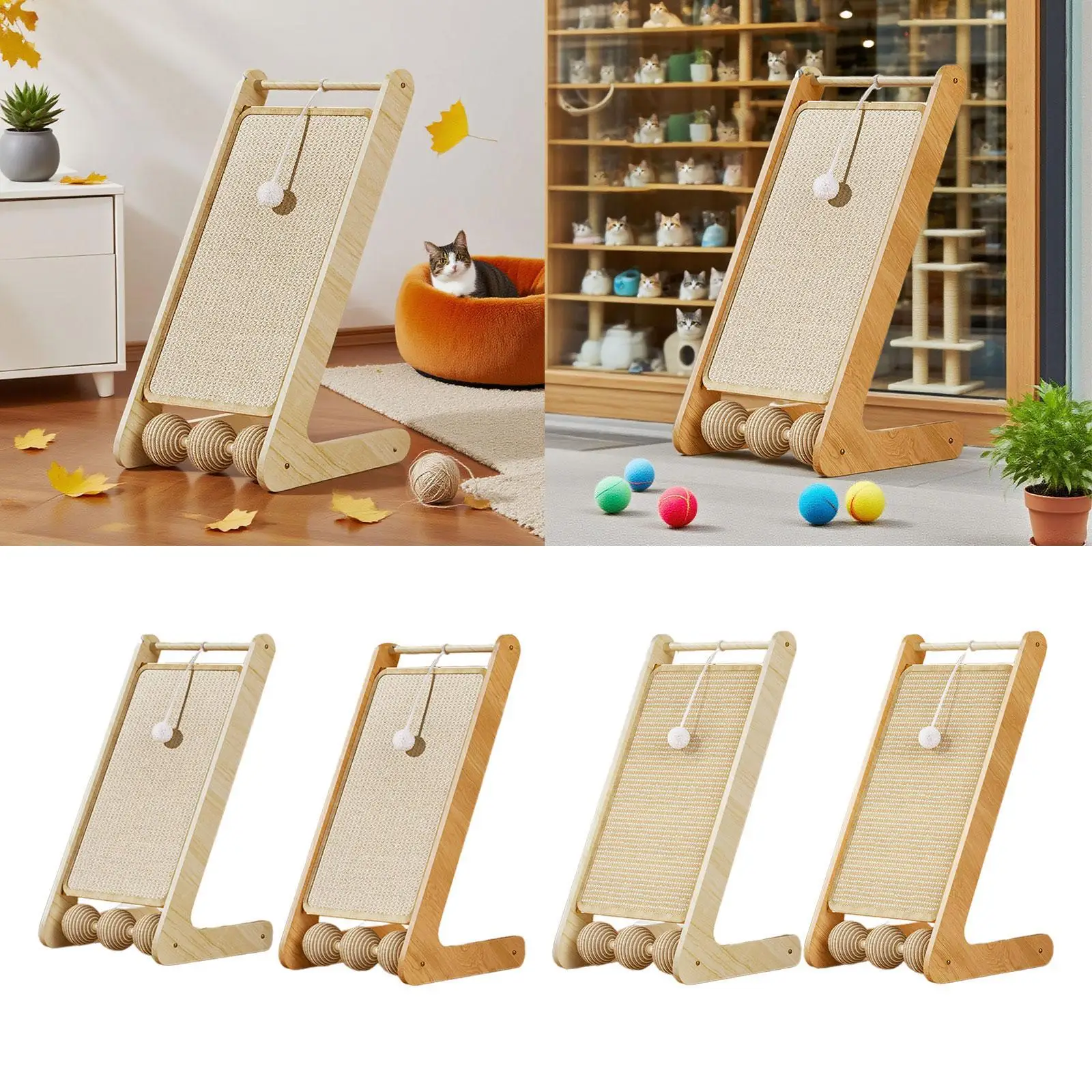 Rascador montado en el suelo, almohadilla para rascar de sisal, rascador para gatos para gatitos de ejercicio en interiores - imagen 3