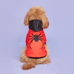 Sudaderas de Halloween para perros y gatos con capucha y araña