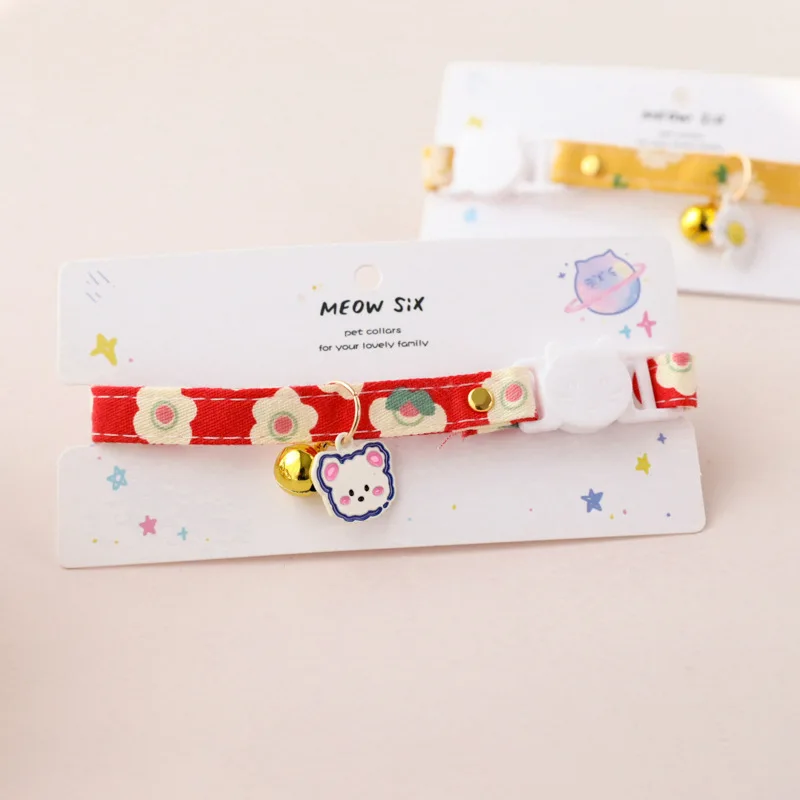 Katzenhalsband mit Glocke, verstellbares Haustierzubehör, Katzenhalsband mit Glocke, Sicherheitsglocken-Ring-Halskette, süßes Haustierzubehör