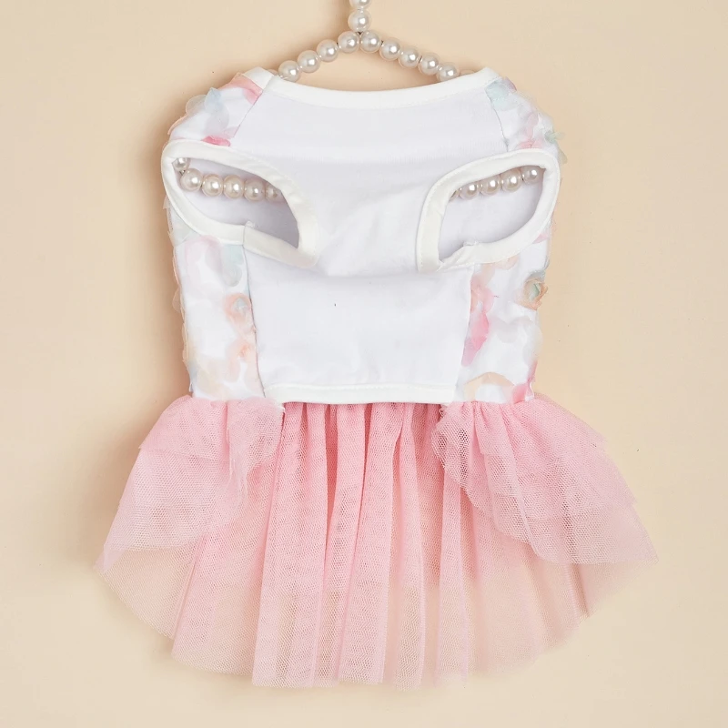 Vestido floral colorido para mascotas para gatos y perros pequeños, falda tutú de princesa para niña, ropa para mascotas, lindo gatito, ropa para cachorros para cumpleaños - imagen 3